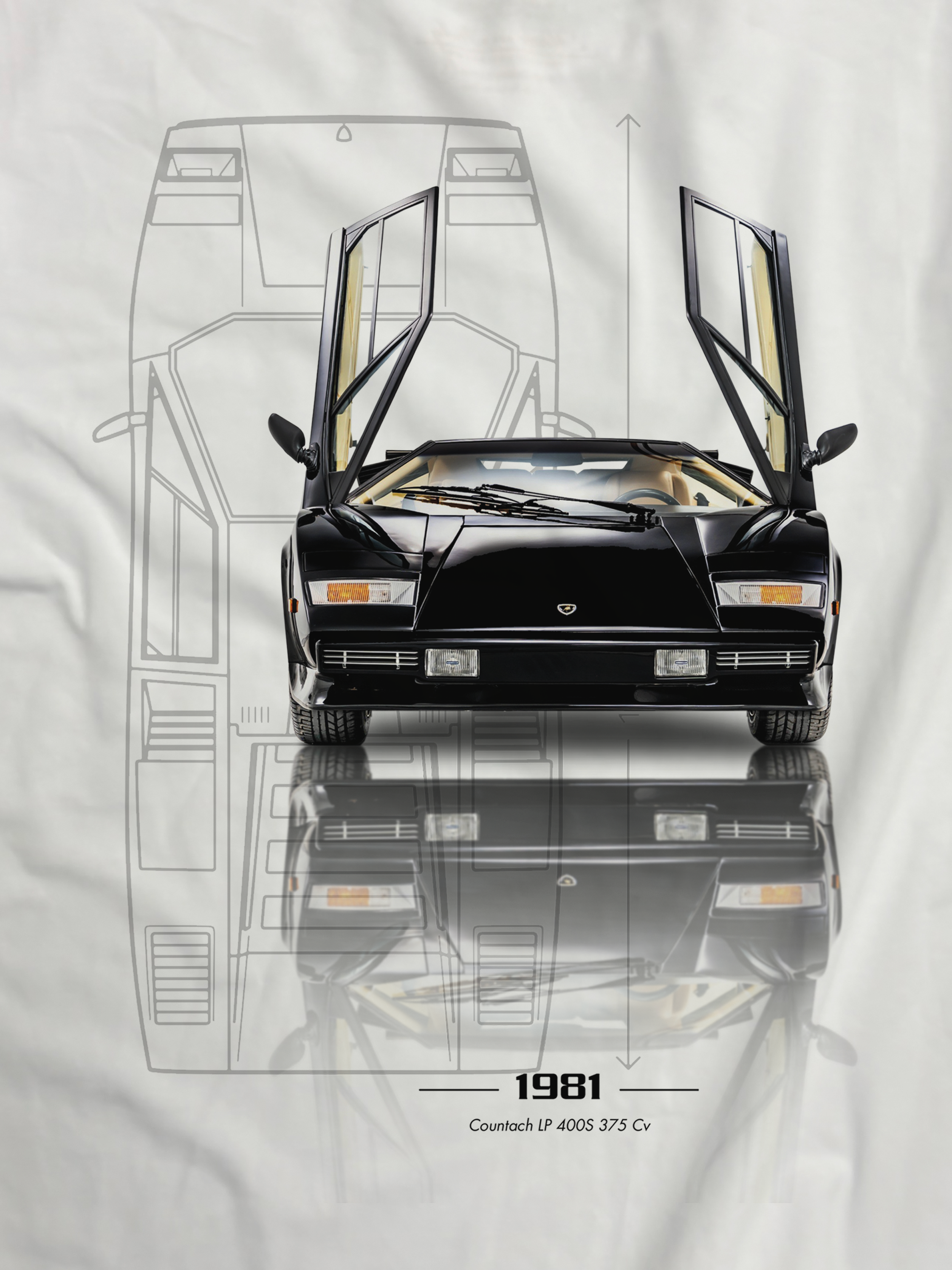 T-shirt manica corta Countach LP 400S 1981 Tech