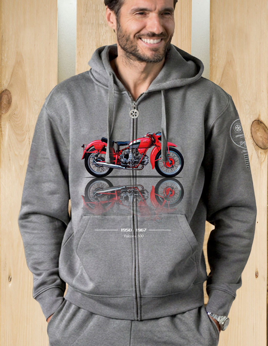 Felpa zip cappuccio Falcone