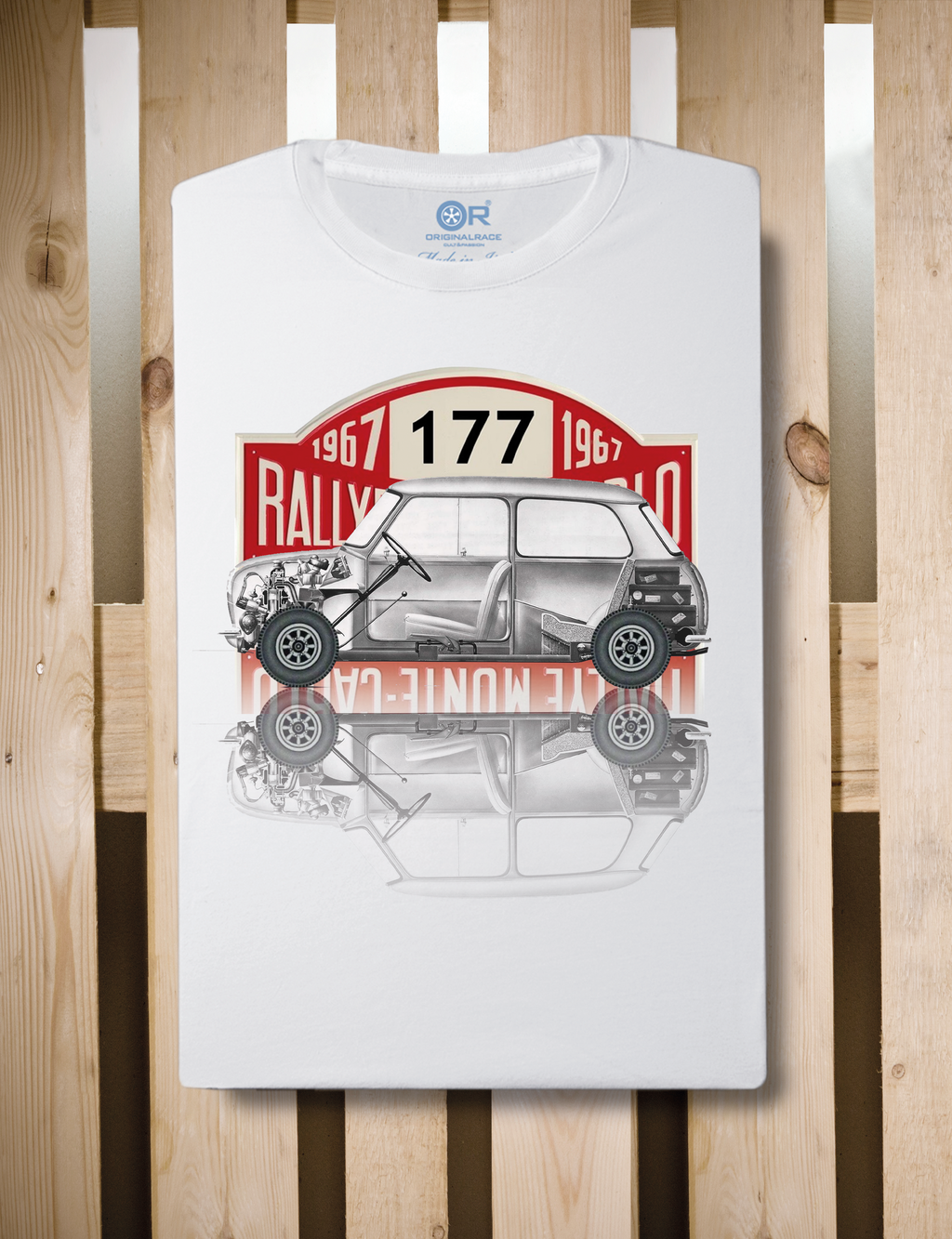 T-shirt manica corta Mini Rally Montecarlo Outlet cotone 100% organico