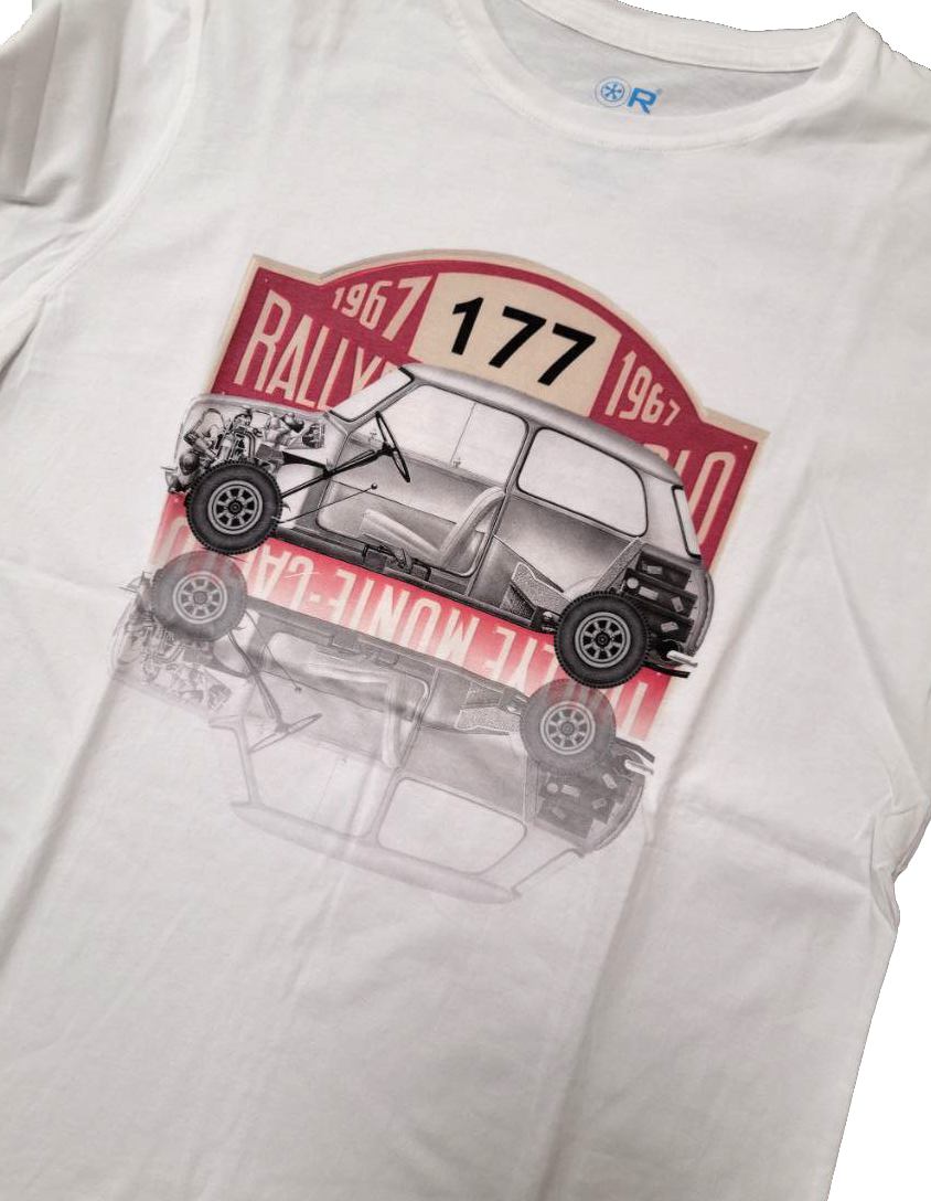 T-shirt manica corta Mini Rally Montecarlo Outlet cotone 100% organico