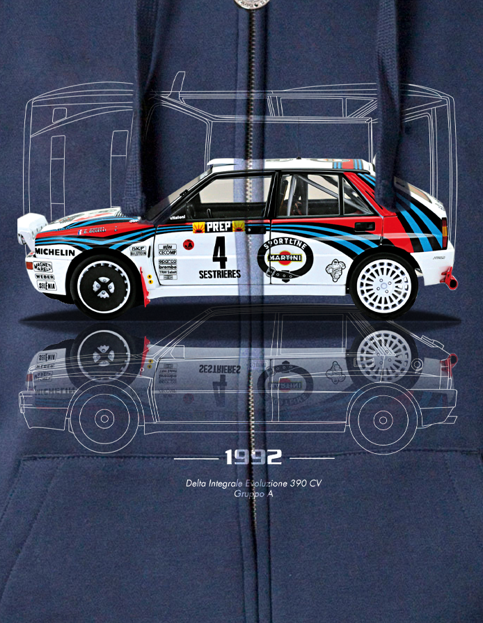Felpa zip cappuccio Rally Car 01