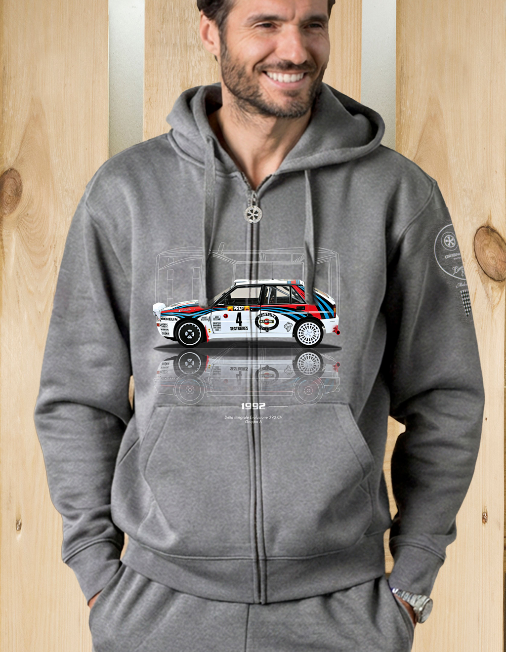Felpa zip cappuccio Rally Car 01