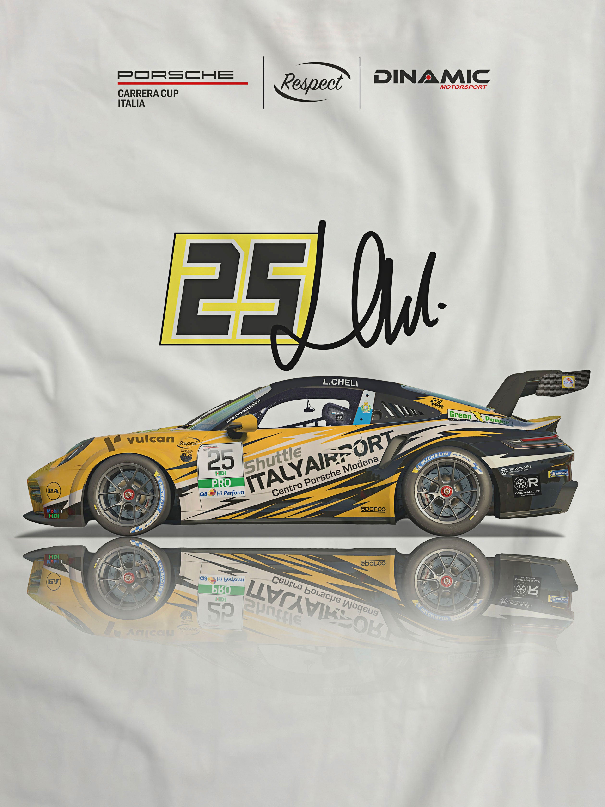 KIT FANS CLUB Lorenzo Cheli Pilota Dinamic Motorsport del Porsche Carrera Cup italia