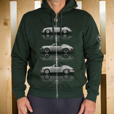 FELPA  ZIP CAPPUCCIO SPEEDSTER 3 FRONTE VERDE