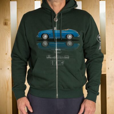 FELPA ZIP CAPPUCCIO 356 SPEEDSTER 55 FRONTE VERDE