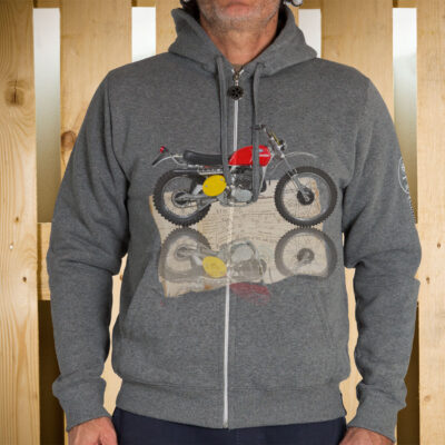 FELPA ZIP CAPPUCCIO CROSS 125 FRONTE