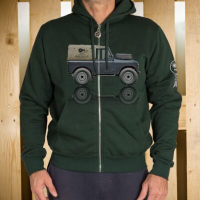 FELPA ZIP CAPPUCCIO LAND 88 VERDE