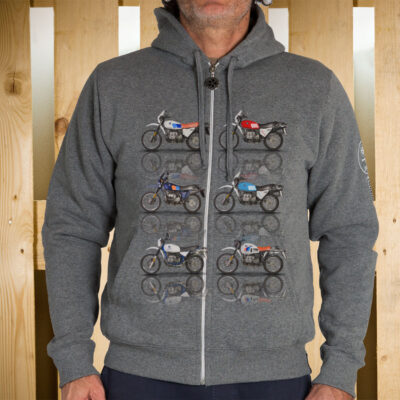 FELPA ZIP CAPPUCCIO R80 GS TUTTE GRIGIA