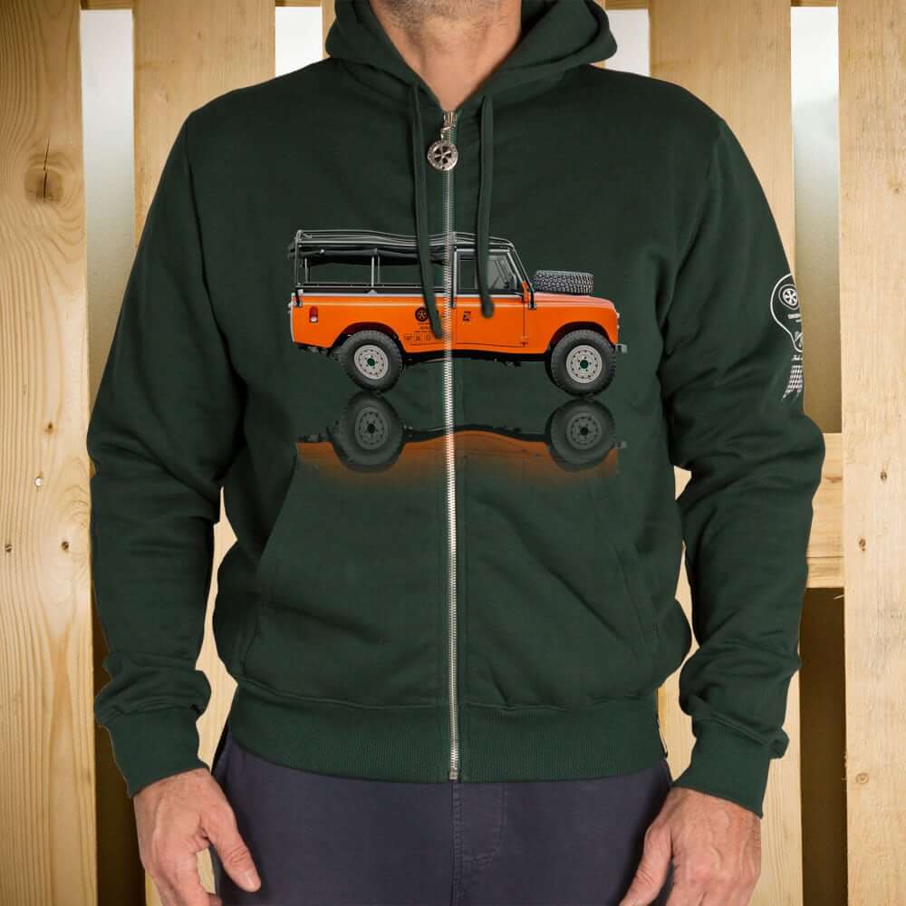 FELPA  ZIP CAPPUCCIO LAND 109 FRONTE
