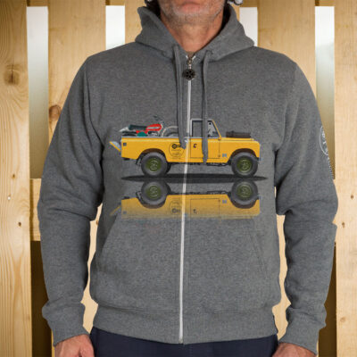 FELPA ZIP CAPPUCCIO LAND CROSS FRONTE GRIGIA