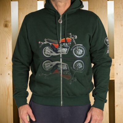 FELPA ZIP CAPPUCCIO TX 750 FRONTE VERDE