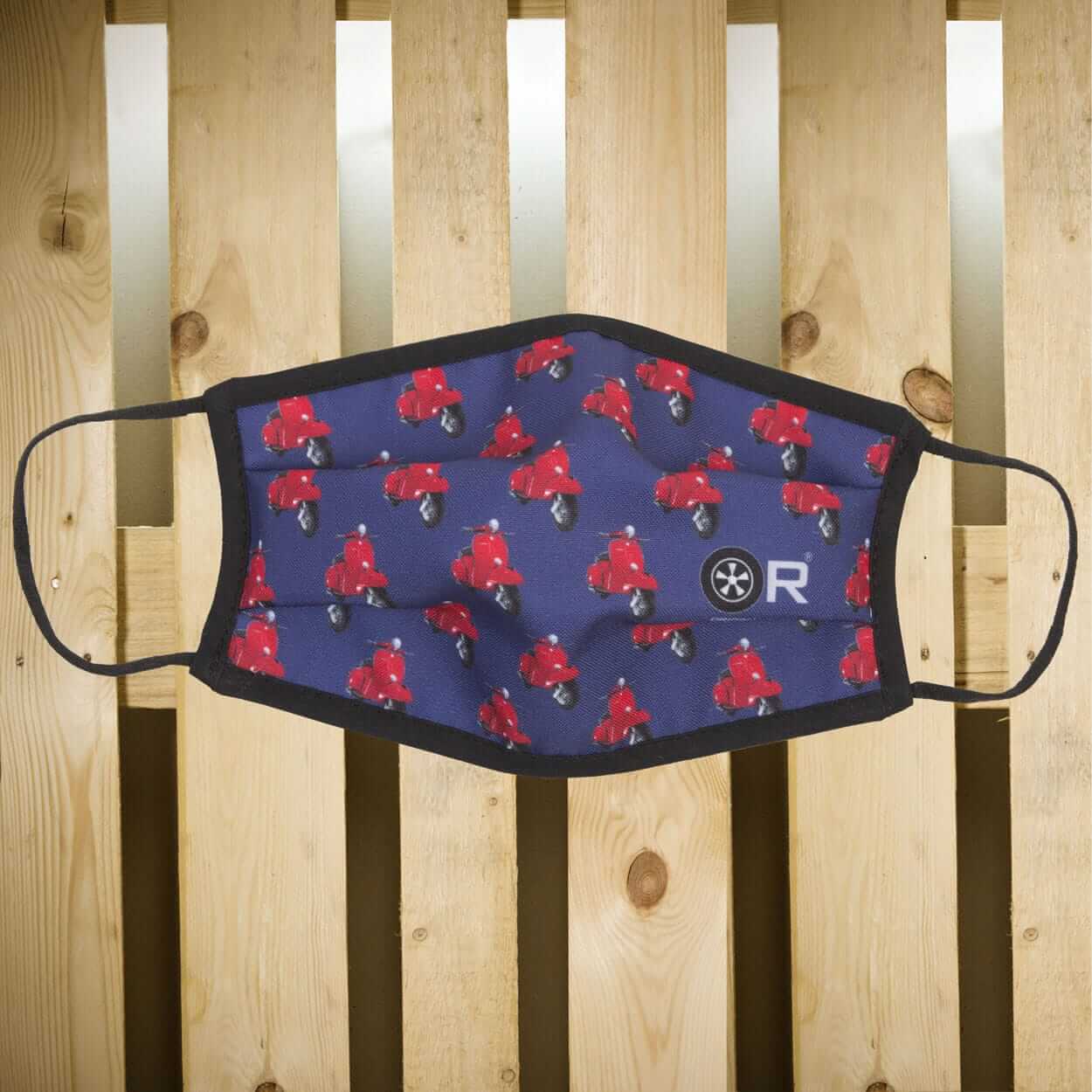 MASCHERINA  VESPA ROSSA POLI BLU