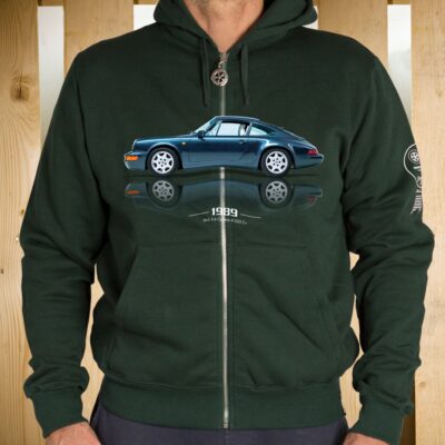FELPA ZIP CAPPUCCIO 964 C4 VERDE