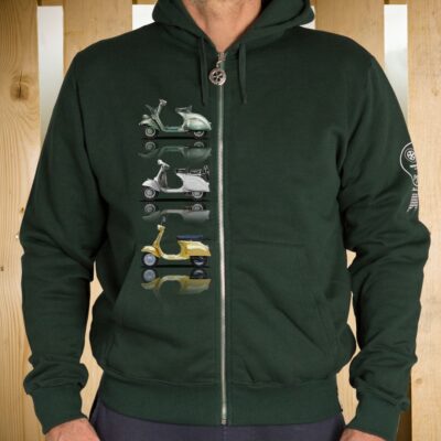 FELPA ZIP CAPPUCCIO SCOOTER 3 VERDE