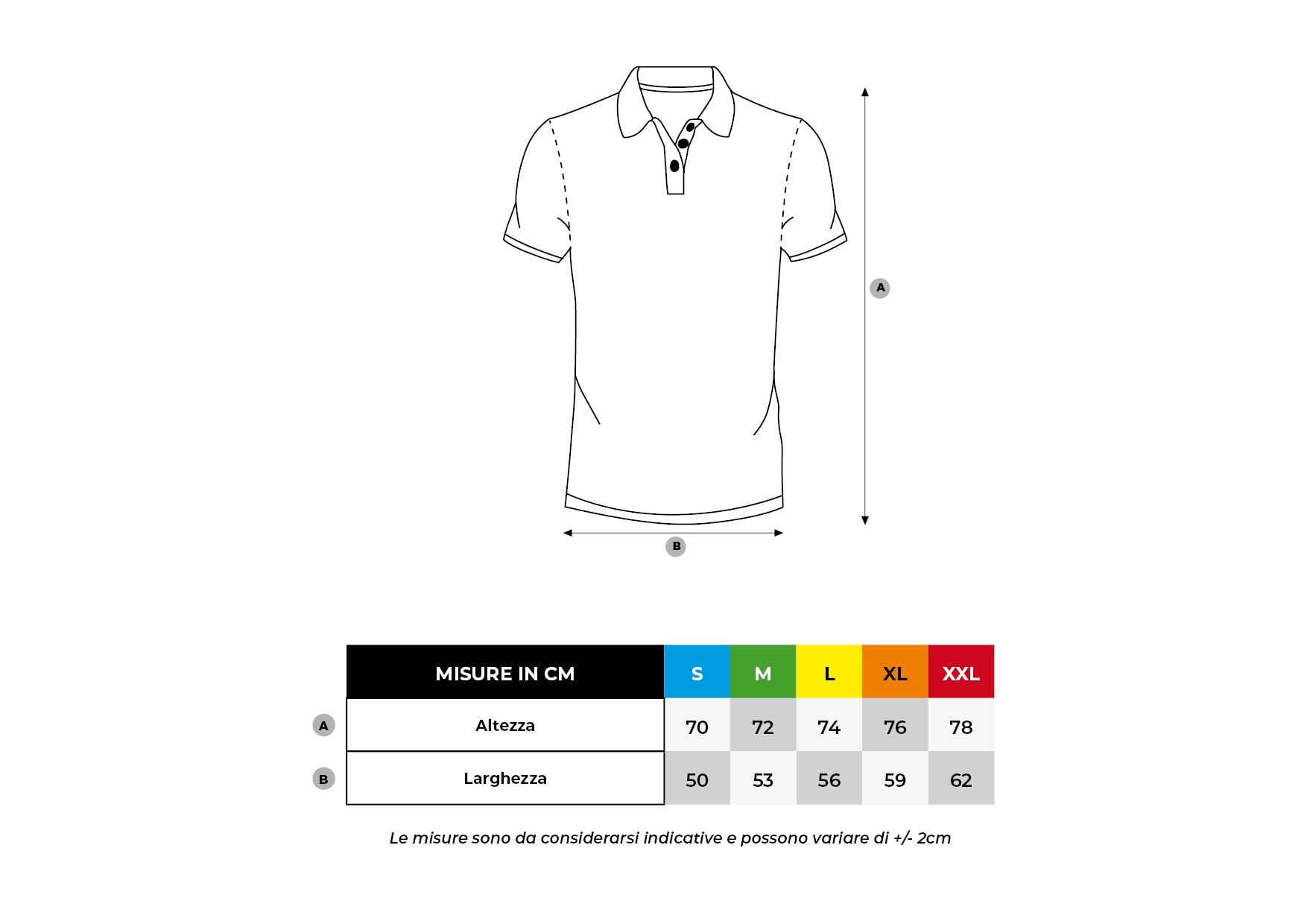 guida alle taglie polo